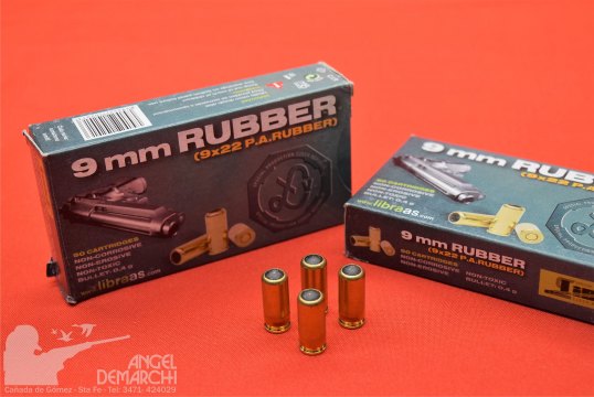 MUNICION RUBBER 9mm GOMA  0.4 Gr (NO LETAL)