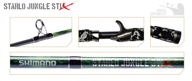 CAÑA SHIMANO STARLO JUNGLE JS572HSP 1.70 mts 1.5 grafito goma eva 130-300 grs