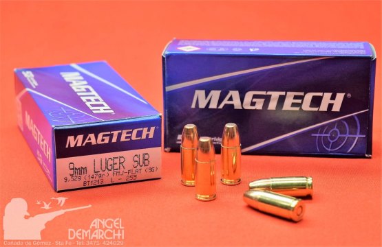 MUNICION MAGTECH 9mm SUBSONICA 147 Gr FMC FLAT