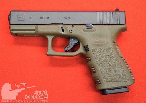 PISTOLA GLOCK SEMI 19 GEN 3 GREEN/TENIFER CAL. 9MM