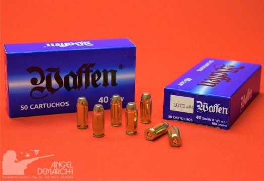 MUNICIÓN WAFFEN CAL 40 S&W 180 Gr