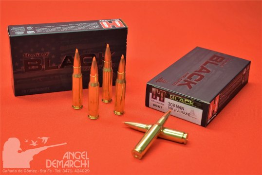 MUNICION HORNADY .308WIN 168 A-MAX BLACK MUNICION HORNADY .308WIN 168 A-MAX BLACK