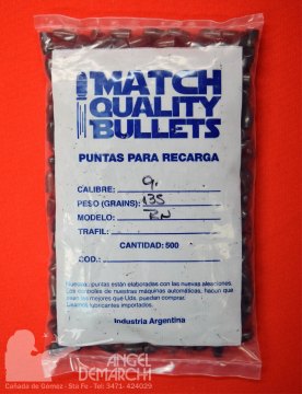 PUNTAS MATCH Q 9MM 135GR TEFLON X 500