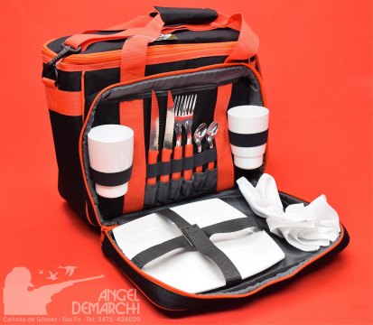 BOLSO BAMBOO PICNIC P/2 PERSONAS NEGRO/ROJO BOLSO BAMBOO PICNIC P/2 PERSONAS NEGRO/ROJO