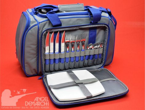 BOLSO BAMBOO PICNIC P/4 PERSONAS GRIS/AZUL BOLSO BAMBOO PICNIC P/4 PERSONAS GRIS/AZUL