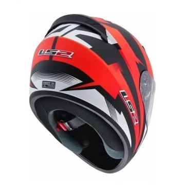 CASCO LS2 352 ROOKIE DYNO NEGRO ROJO MATE