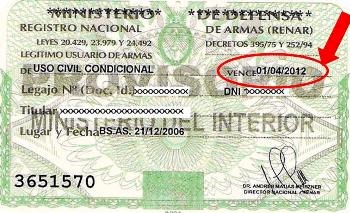 CLU (Credencial de legítimo usuario) de armas de fuego