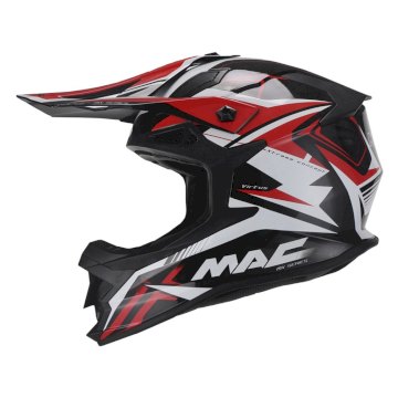 CASCO MAC VIRTUS SHARP NEGRO ROJO Y BLANCO TALLE L