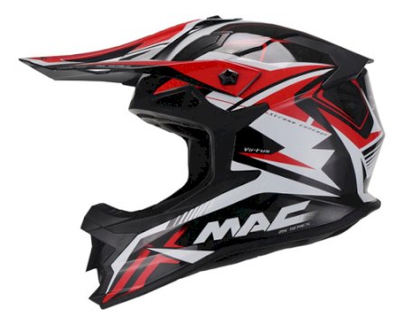 CASCO MAC VIRTUS SHARP NEGRO ROJO Y BLANCO TALLE M