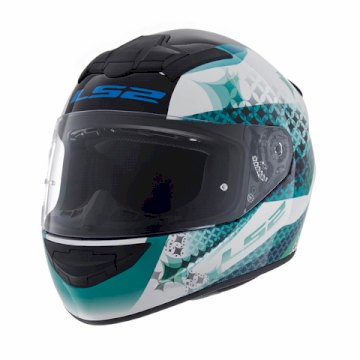 CASCO LS2 352 ROOKIE LUX BLANCO / VERDE TALLE L