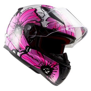 CASCO LS2 353 RAPID POPPIES WHITE / PINK TALLE L