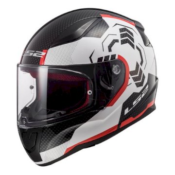 CASCO LS2 353 GHOST BLANCO NEGRO Y ROJO - TALLE L