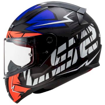 CASCO LS2 353 CROMO MATE FLUOR NARANJA Y AZUL