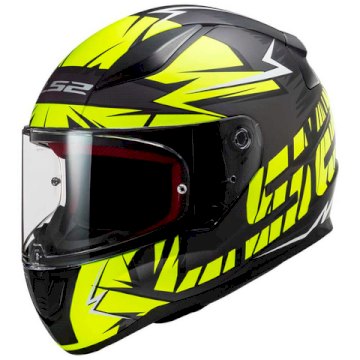 CASCO LS2 353 CROMO MATE NEGRO Y AMARILLO