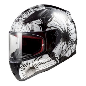 CASCO LS2 353 RAPID POPPIES BLANCO NEGRO