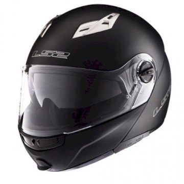 CASCO LS2 370 EASY GLOSS BLACK CON VISOR NEGRO