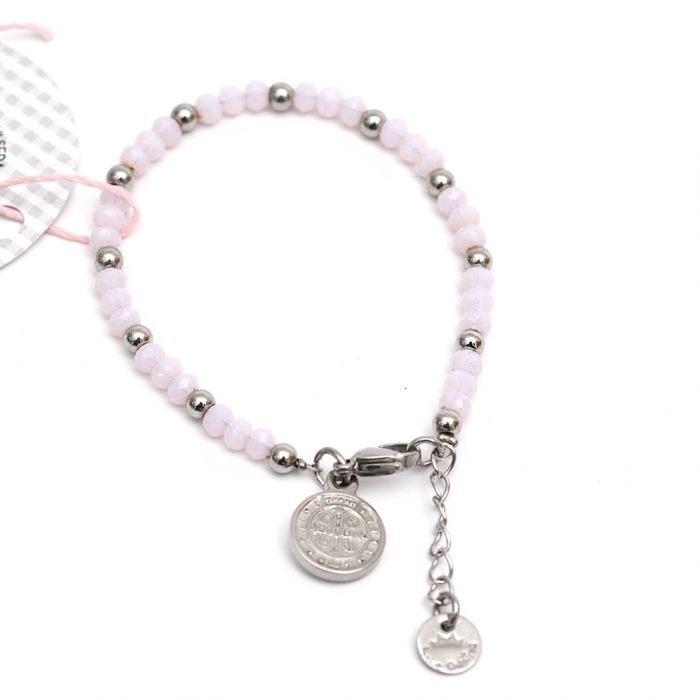 Pulsera Acero San Benito Abad (Rosa)