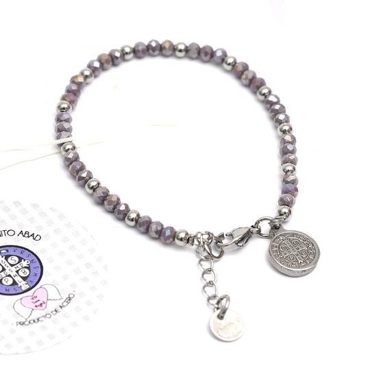 Pulsera Acero San Benito Abad (LAVANDA)
