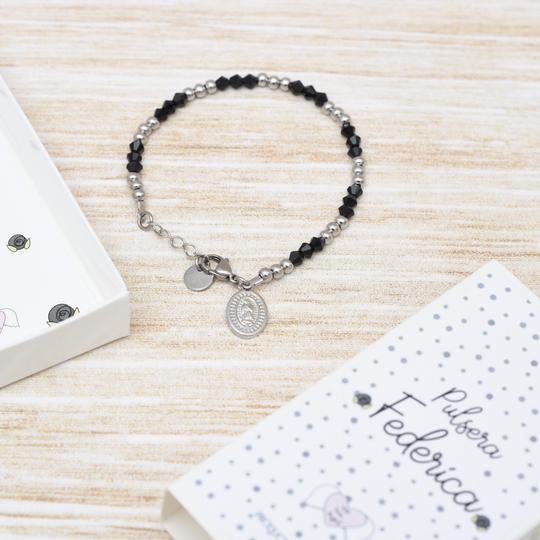 Pulsera Acero Federica negra
