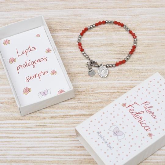 Pulsera Acero Federica roja