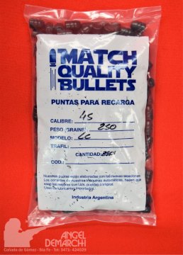 PUNTAS MATCH Q .45 L COLT 250 GR TEFLON