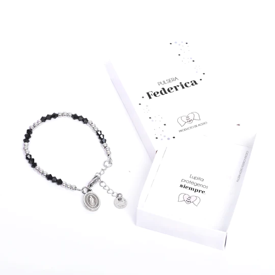 Pulsera Acero Federica negra