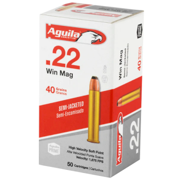 MUNICION AGUILA .22 WMR SEMI JACKETED SOFT P