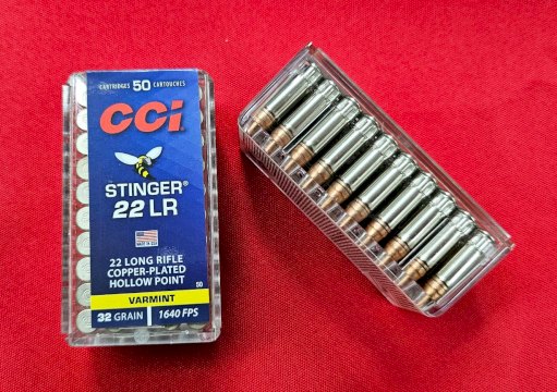 MUNICION CCI STINGER .22 LR HUECA/COBREADA 32 Gr - HP HV COB