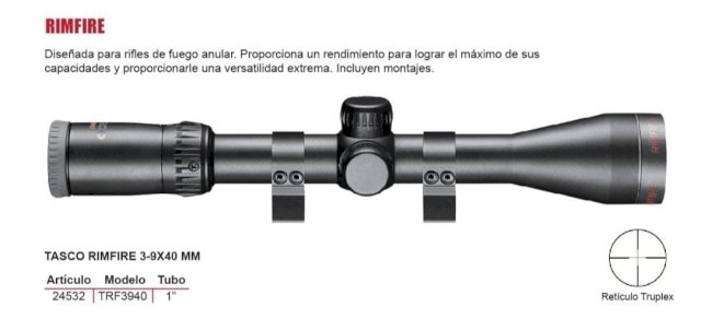 MIRA TASCO TRF3940 3-9X40 TUBO 1