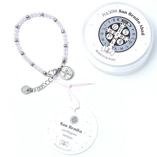 Pulsera Acero San Benito Abad (Rosa)
