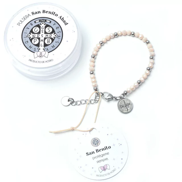 Pulsera Acero San Benito Abad (Nude)