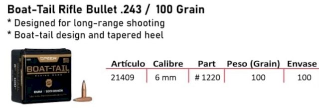 PUNTAS SPEER .6MM - 100 GR BT #1220