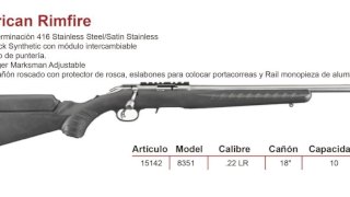 CARABINA RUGER AMERICAN RIMFIRE CAL. 22 LR SINT/INOX 15142