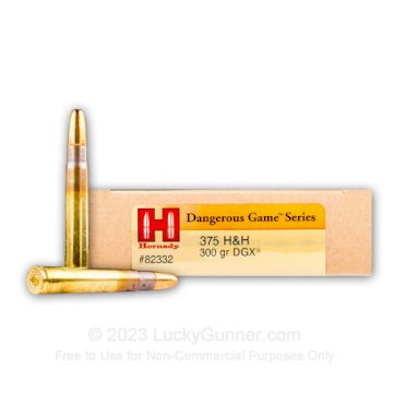 MUNICION HORNADY .375 H&H #82322 300 Gr DGS