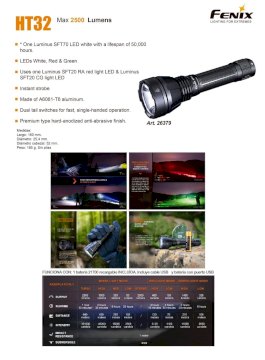 LINTERNA FENIX HT 32 2500 LUMENS