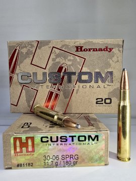 MUNICION HORNADY 30-06 CUSTOM 180GR SP MUNICION HORNADY 30-06 CUSTOM 180GR SP