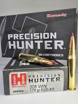MUNICION HORNADY .308 PRECISION HUNTER 178GR ELD-X MUNICION HORNADY .308 PRECISION HUNTER 178GR ELD-X