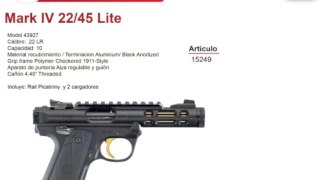 PISTOLA RUGER MARKIV 22/45 LITE 4,40