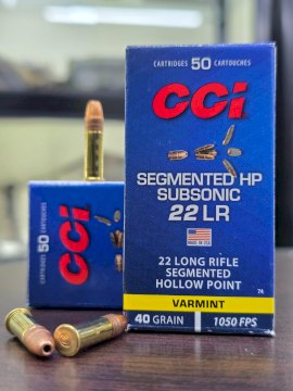 MUNICION CCI CAL.22LR HUECA/COBRE 40 Gr SEGMENTADA 