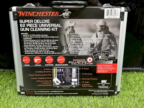 KIT DE LIMPIEZA WINCHESTER KIT WINCHESTER 62 PIEZAS - ESTUCHE ALIMINIO KIT DE LIMPIEZA WINCHESTER KIT WINCHESTER 62 PIEZAS - ESTUCHE ALIMINIO