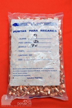 PUNTAS MATCH Q 9MM - 124 Gr Cobre 500