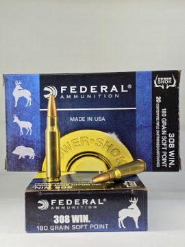 MUNICION FEDERAL CAL .308 POWER SHOK 180 Gr