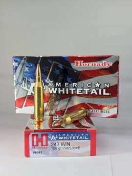 MUNICION HORNADY CAL .243 AMERICAN WHITETAIL 100 GRS BTSP MUNICION HORNADY CAL .243 AMERICAN WHITETAIL 100 GRS BTSP