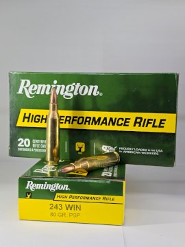 MUNICION REMINGTON CAL .243 CORE LOKT 80 Gr PSP