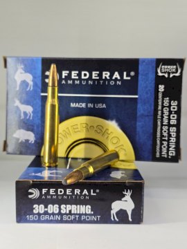 MUNICION FEDERAL CAL .30-06 POWER SHOK 150GR