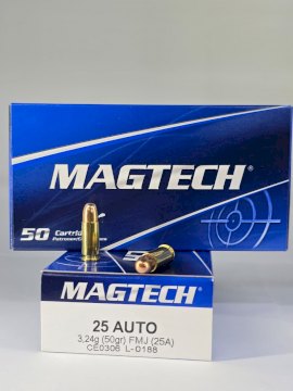 MUNICION MAGTECH CAL 6.35 (25 ACP)  50 Gr FMJ