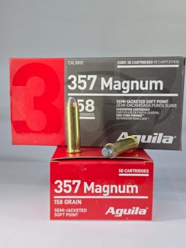 MUNICION AGUILA CAL .357 MAGNUM 158 Gr SJSP