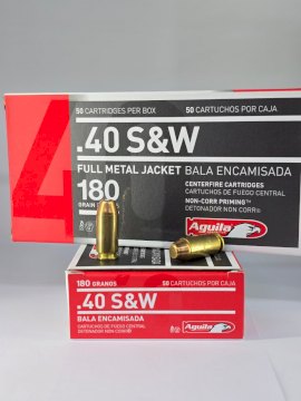 MUNICION AGUILA CAL .40 180 Gr FMJ-FLAT NOSE