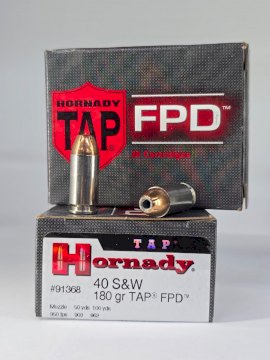 MUNICION HORNADY CAL .40 TAP 180 Gr MUNICION HORNADY CAL .40 TAP 180 Gr