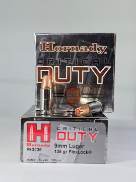MUNICION HORNADY CAL .9MM 135GR CRITICAL DUTY 